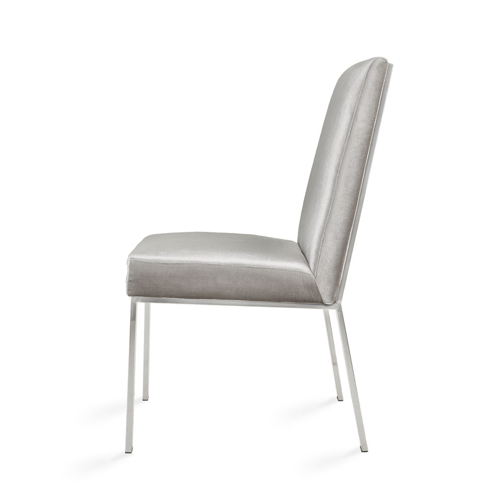 EMILIANO Dining Chair GY-DC-8121 White aspen PU with silver frame