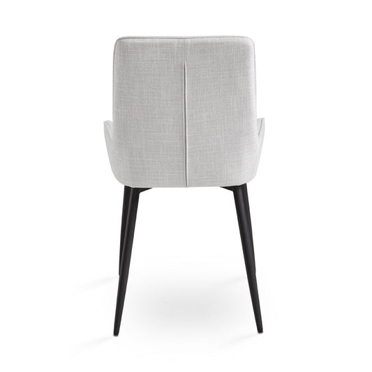 EMILY DINING CHAIR GY-DC-1912BK FUZHOU GREY LINEN BLACK LEGS