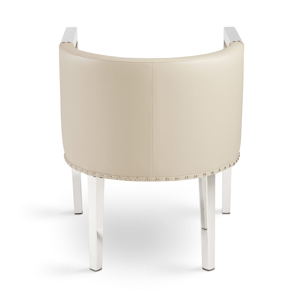 ELVIS Accent Chair GY-AC-7988 Stainless Steel legs White aspen