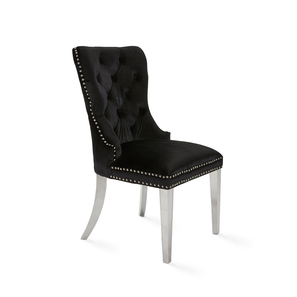 EUPHORIA Dining Chair GY-1029SS Black Velvet w/ steel legs