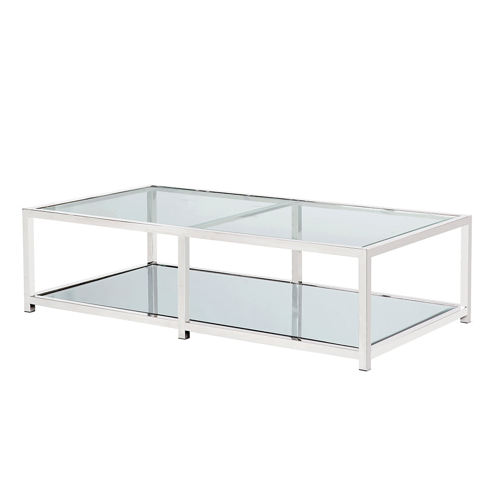CASPIAN Coffee Table GY-CT-8206 Stainless Steel frame, glass & mirror tops