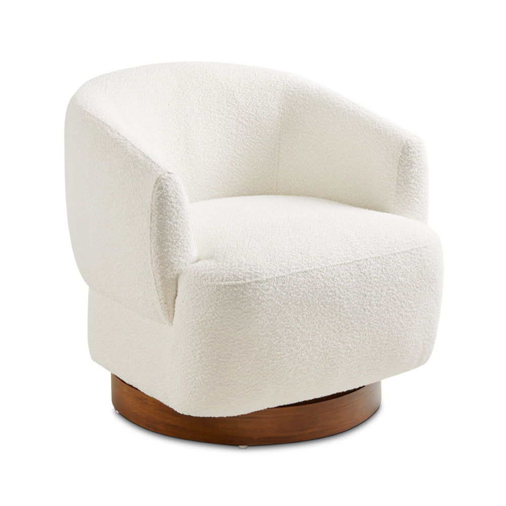 LIAM GY-AC-21034 accent chair BOUCLE (QC82315-1) fabric and  LUX BROWN OAK S08 base