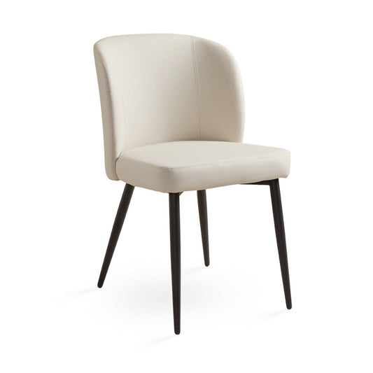 FORTINA DINING CHAIR GY-DC-801BK ASPEN TAUPE PU WITH BLACK LEGS