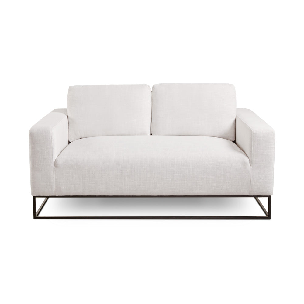 FRANKLIN 2 seater GY-LS-8145BK Fuzhou Grey Linen BLACK LEGS