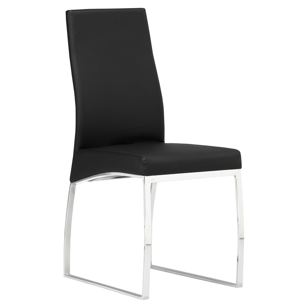 K-CHAIR D Chair GY-6125-Chrome Black PU