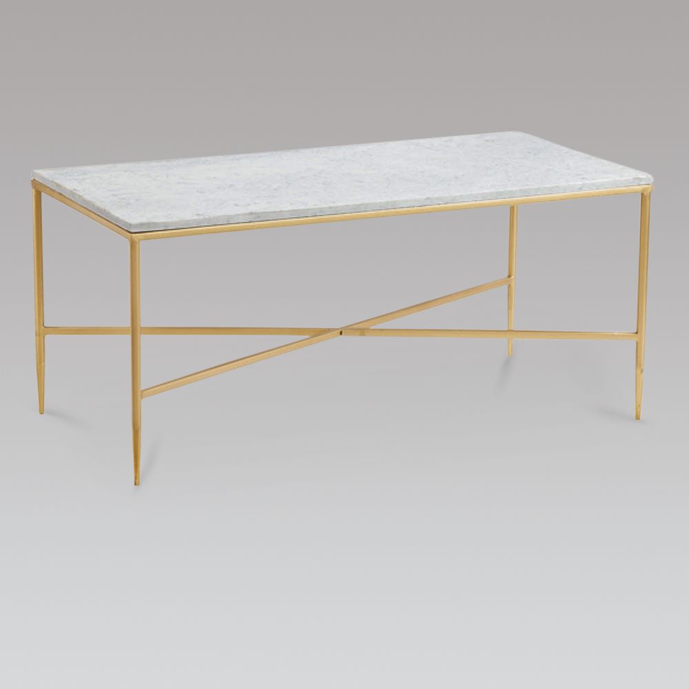 HERBERT Coffee Table Marble Top Gold IRON Base