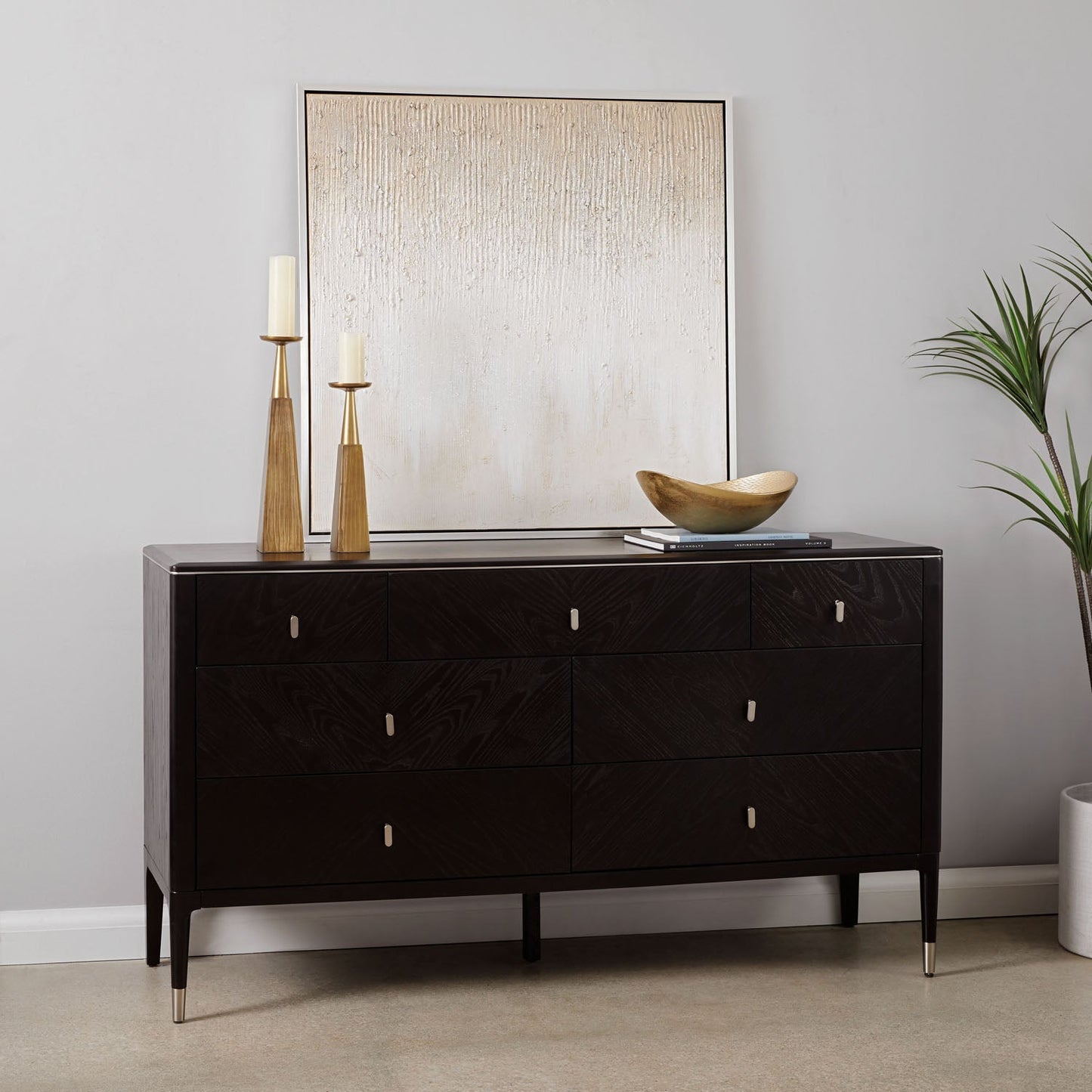 COLETTE DRESSER WITH 6 DRAWERS GY-V2-S ( SILVER KNOB)