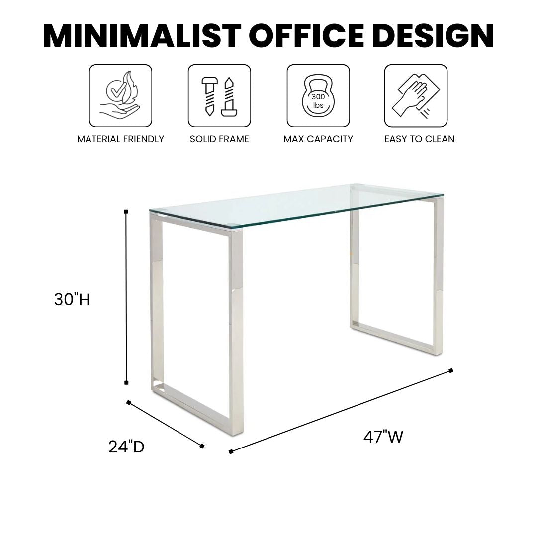 DAVID B GLASS DESK GOLD