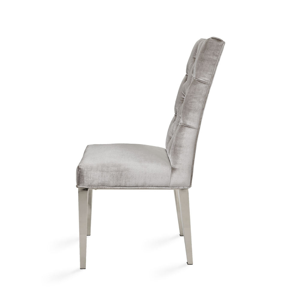 LESLIE Dining Chair GY-282 White Leatherette w/ Steel Legs