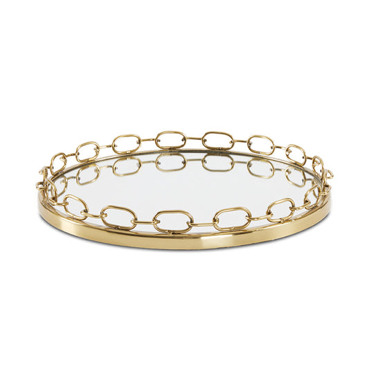CHAIN LINK TRAY XC-2915-B SILVER BIG SIZE 46.5x46.5x5.5CM