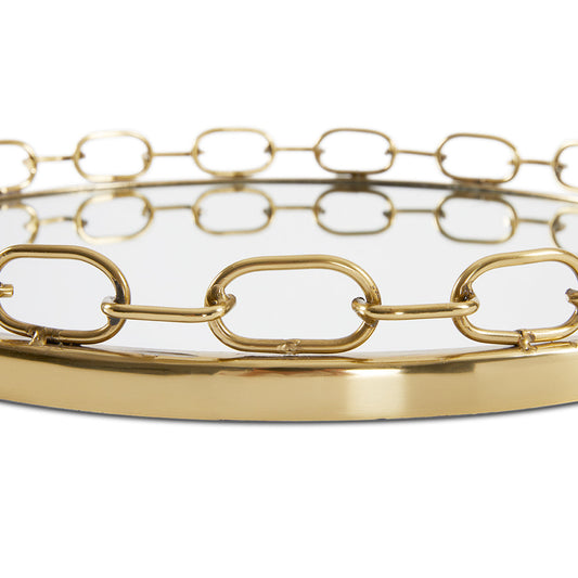 CHAIN LINK TRAYS (SET OF 2) XC-2915G GOLD