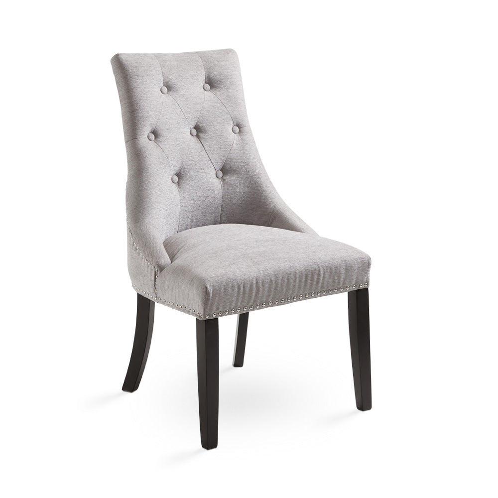 RIMZY Dining chair Tufted Blue Velvet w/ silver Hobnail