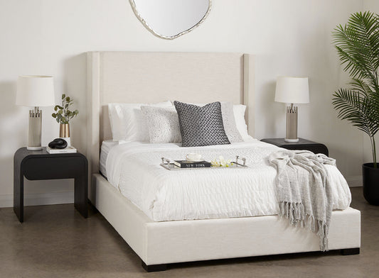 WING KING Bed GY-BED-1188K beige fabric