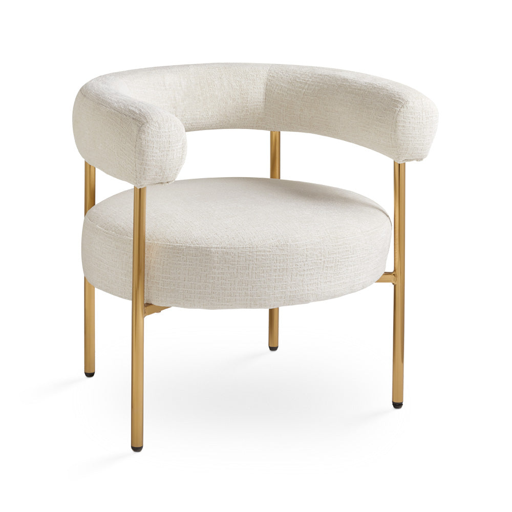 MALLORY CHAIR GY-AC-76007 KANSAS 3 CREAM COLOR BRUSHED GOLD LEG