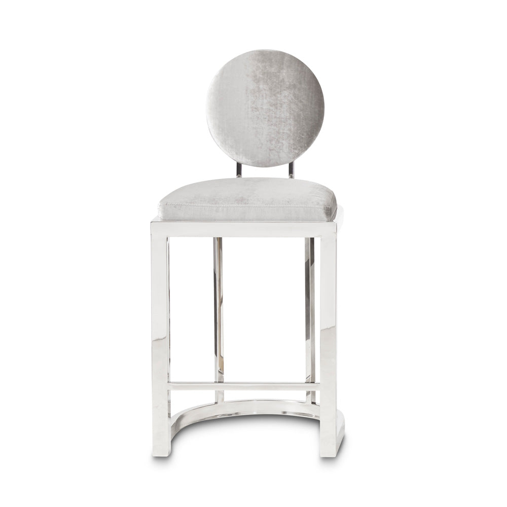MILANA Counter Stool GY-COU-85255 Morgan Ivory Polished Steel finish w/o laser cut