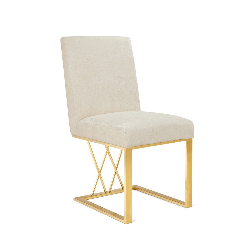 MARTINI Dining Chair GY-DC-8101G Morgan Ivory Brushed GOLD Frame