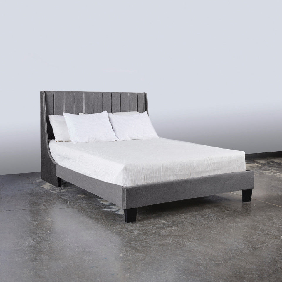 JULIUS Bed Queen Size Slate linen fabric