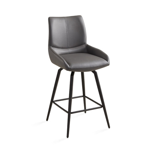 NONA Counter Chair GY-COU-2056 Grey PU Black legs