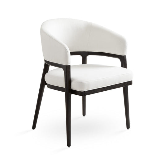 ERICA DINING CHAIR GY-DC-8731A White linen fabric  Ash wood walnut finish