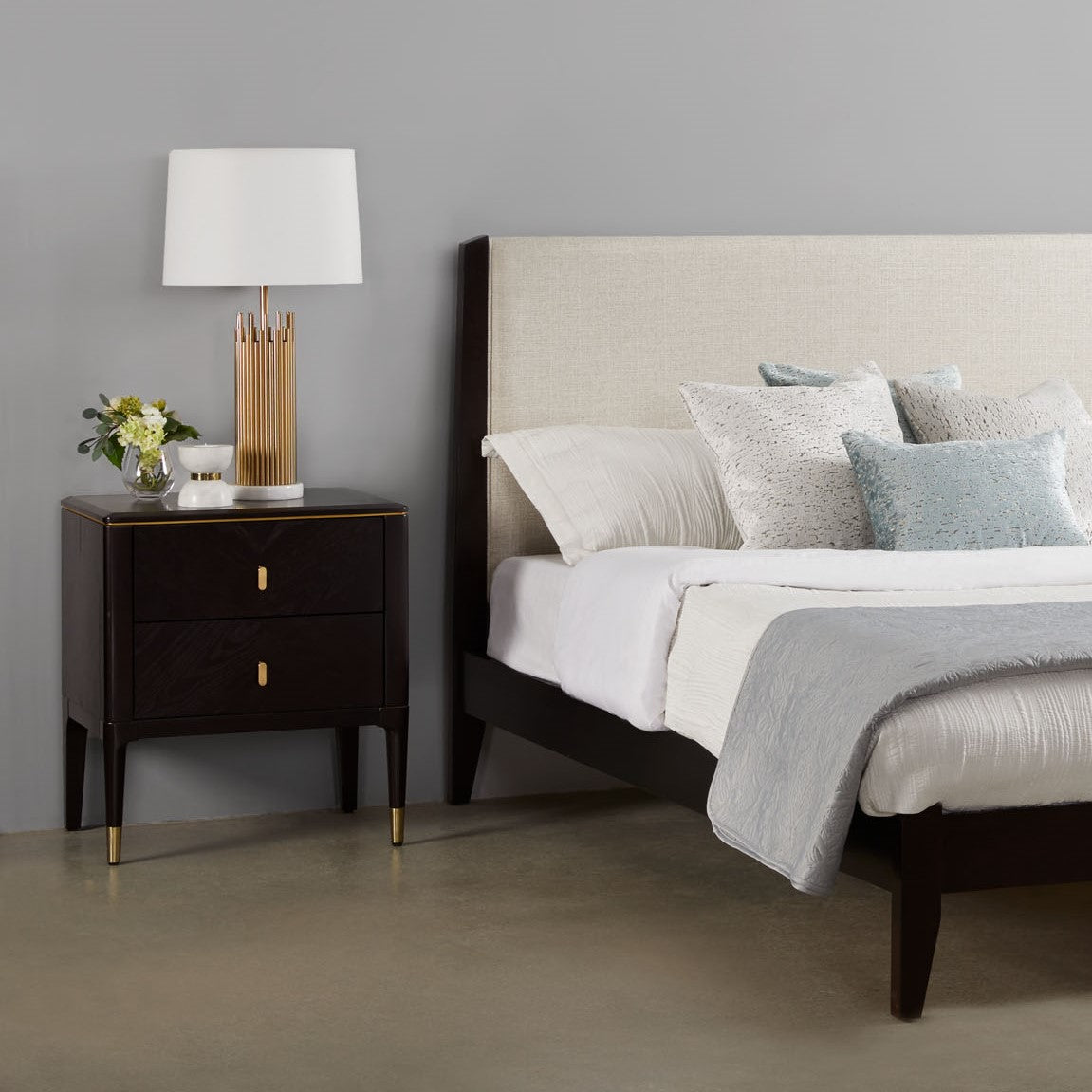 COLETTE NIGHTSTAND GY-V1-S ( SILVER KNOB)