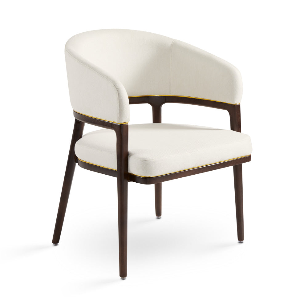 ERIC DINING CHAIR GY-DC-8731 linen fabric  Ash wood walnut finish