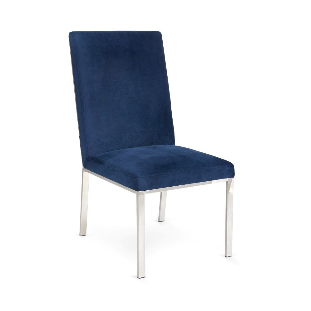 RILEY CHAIR GY-DC-8576 NP Grey Velvet Polished steel frame