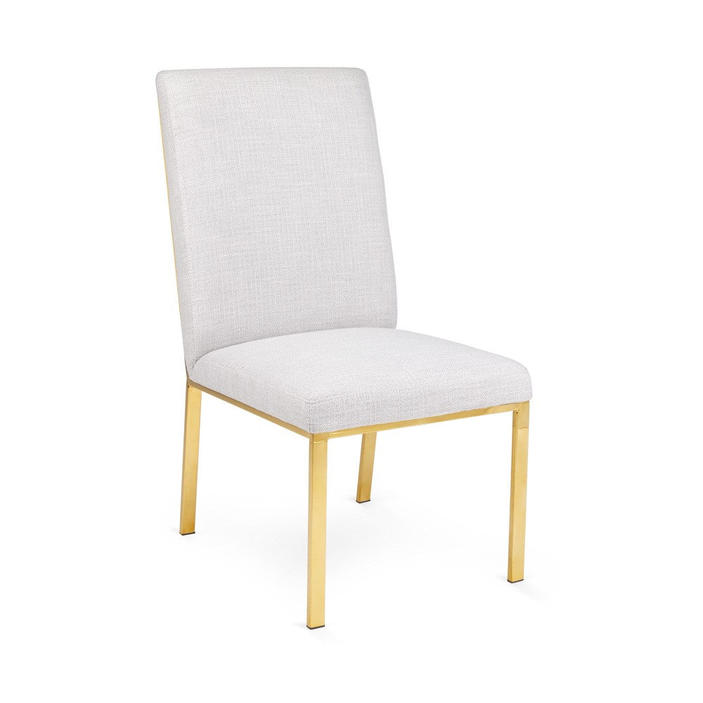 RILEY CHAIR GY-DC-8576G Light Grey Linen Gold  steel frame