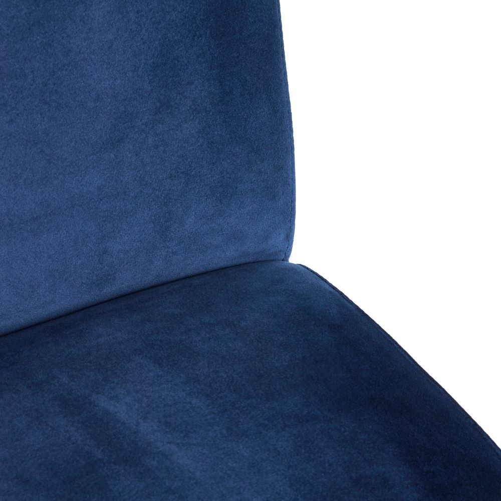 RILEY CHAIR GY-DC-8576 Navy Blue Velvet Polished steel frame