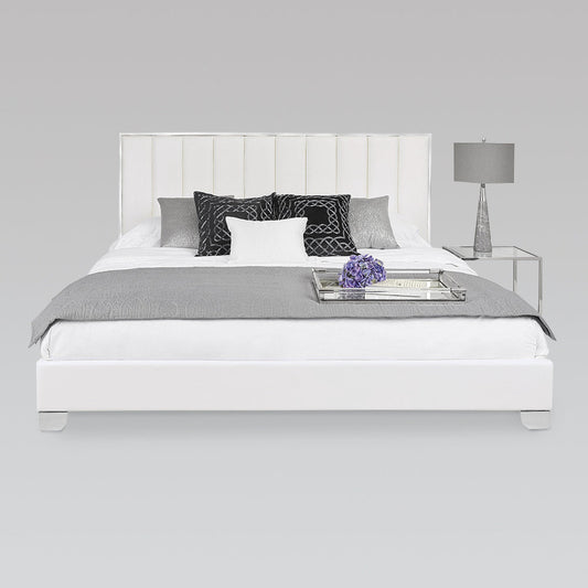URIEL Bed King Grey Velvet
