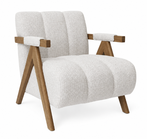 HESTER Accent Chair GY-AC-7250A1 Oatmeal fabric