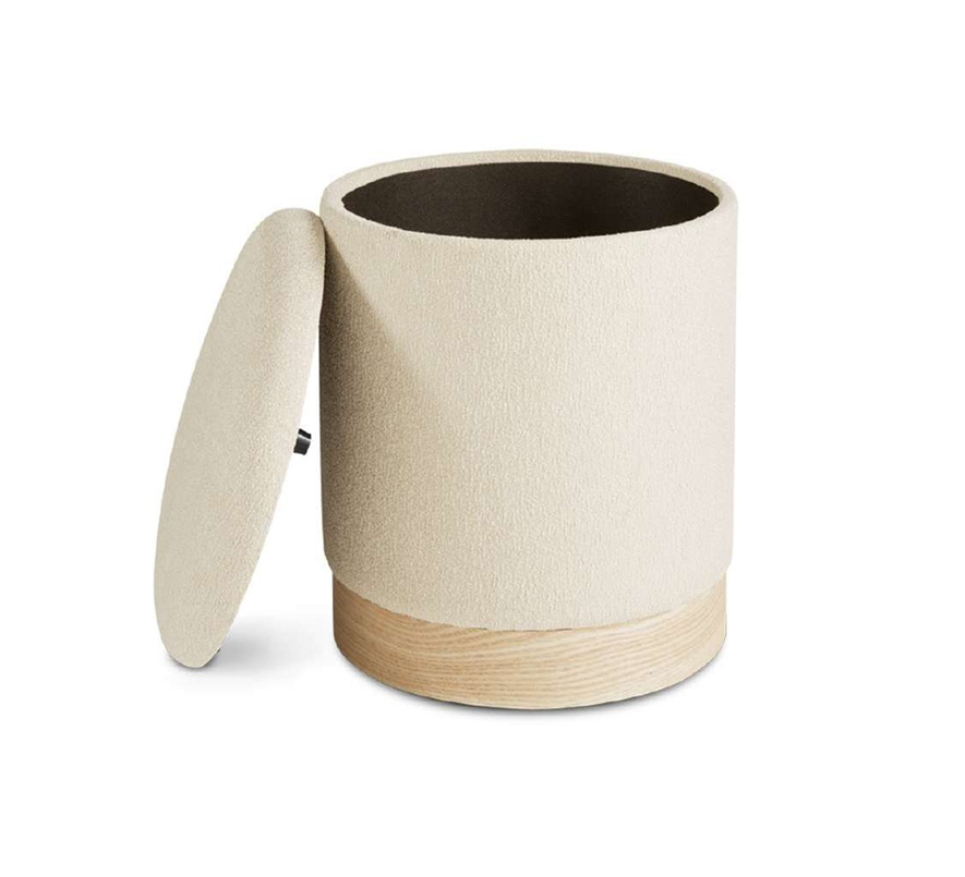 NORMAN STORAGE OTTOMAN GY-OT-231928 Taupe Boucle