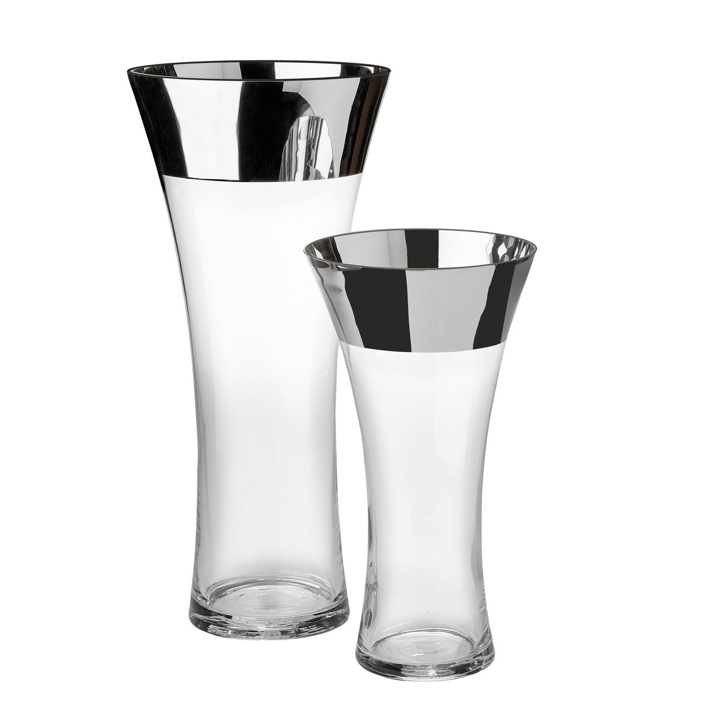 Glass Vase w/ silver rim  XC-256