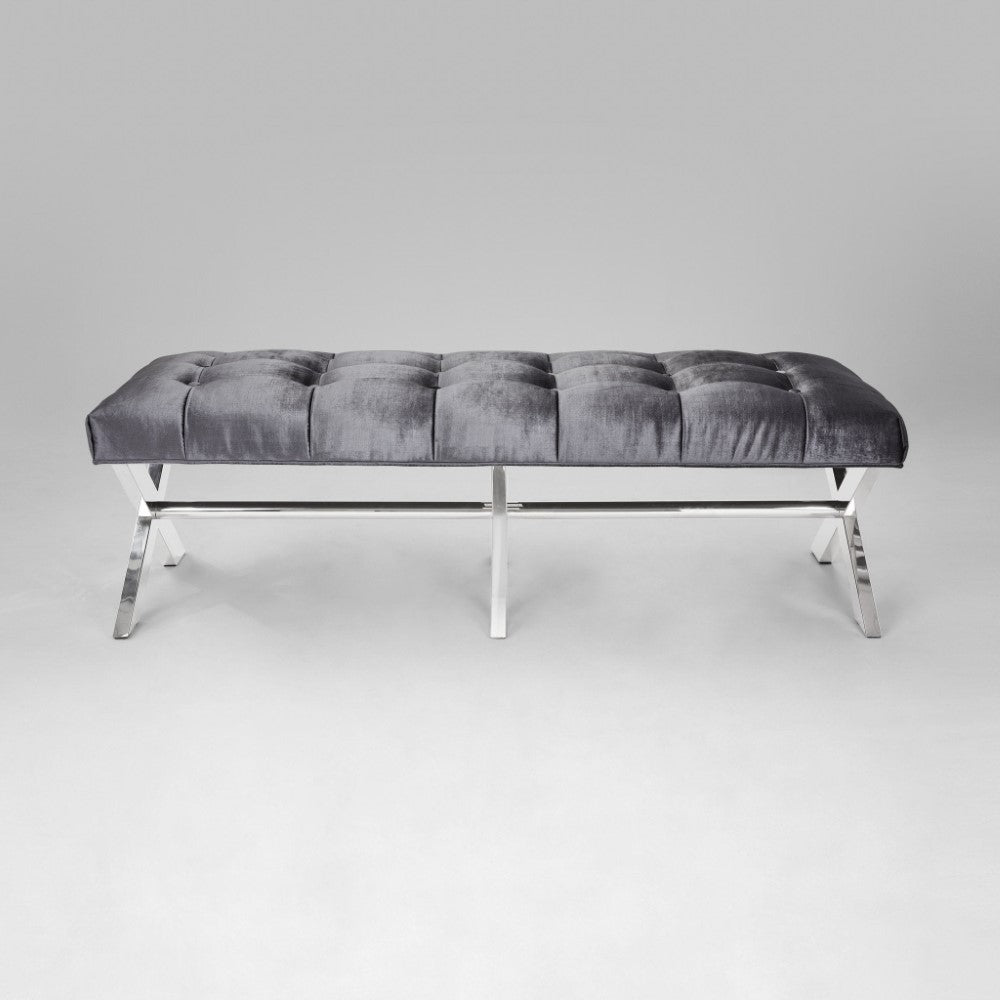LAUREN Bench GY-7770 Charcoal Velvet