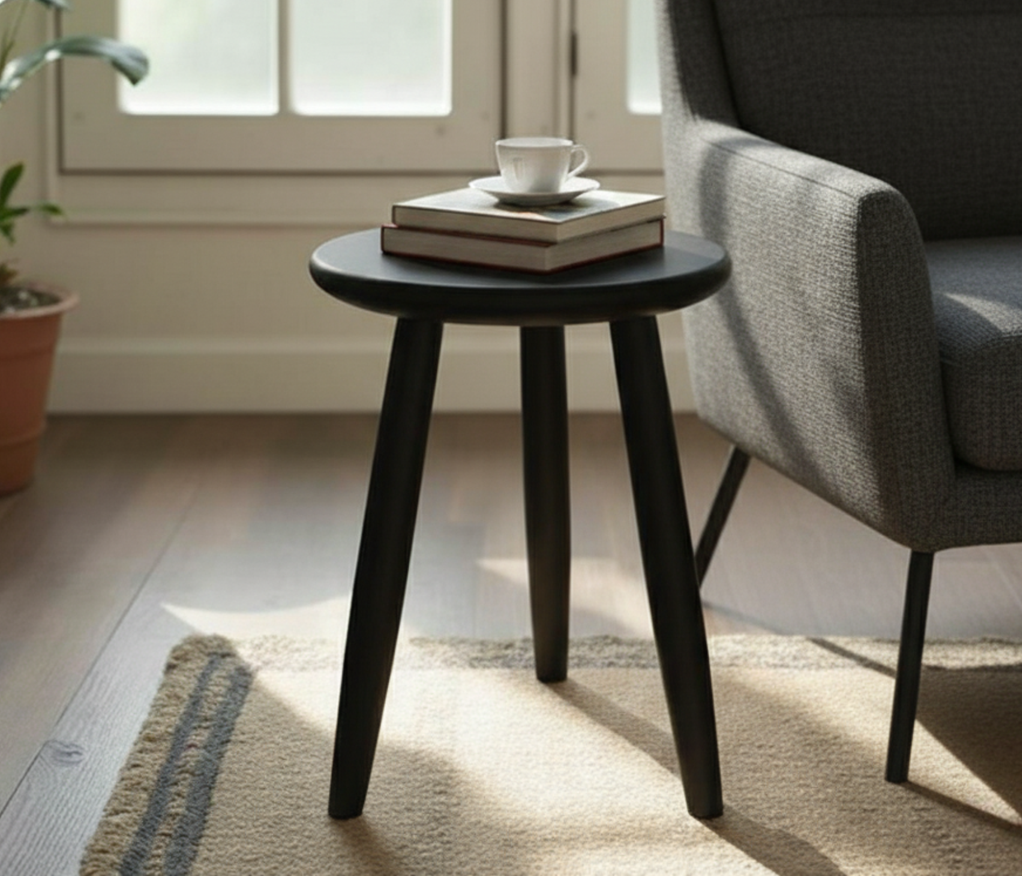 BEVERLY END TABLE BLACK ASH VENEER