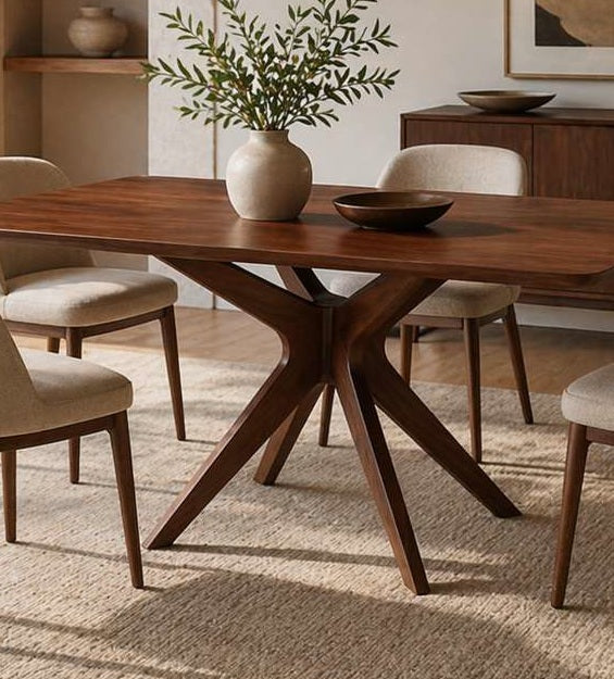 60" Corinne Rectangular Wood Dining Table GY-DT-1834 Walnut color