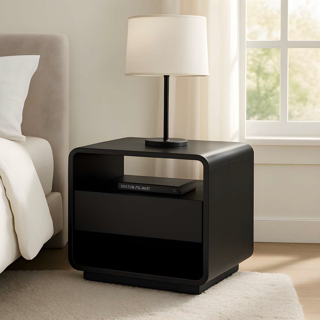 MODELLA NIGHT STAND GY-NS-0419 BLACK WOOD FINISH
